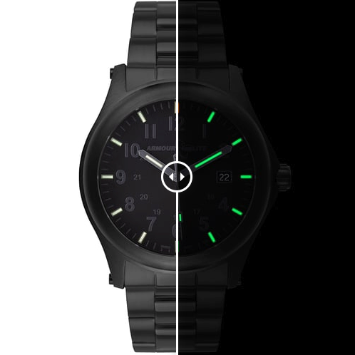 ArmourLite Stealth Black Swiss Tritium Illuminated Watch - Clothing &amp; Accessories