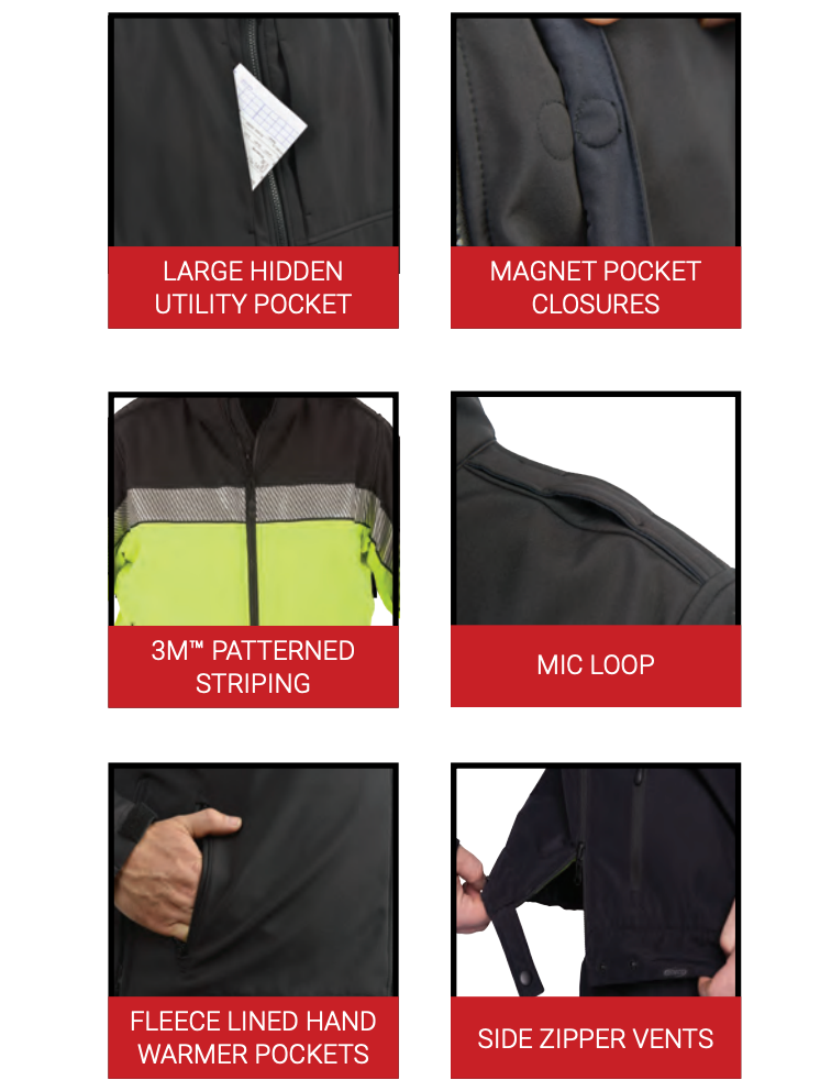 Elbeco Shield Color Block High-Visibility Reversible Soft Shell Jacket SH3724RV - Softshell Jackets