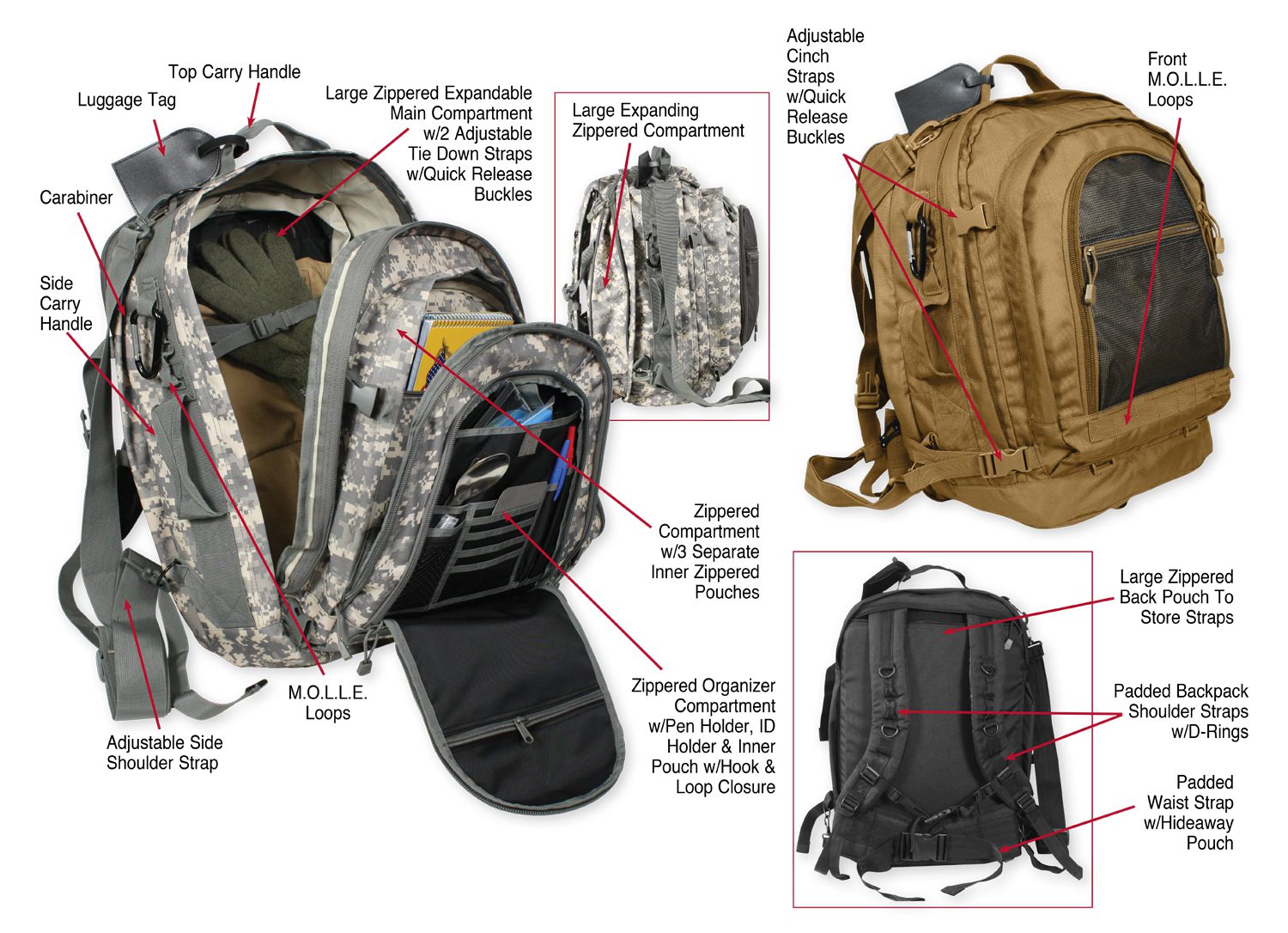 Rothco Move Out Tactical Travel Backpack - Tactical &amp; Duty Gear