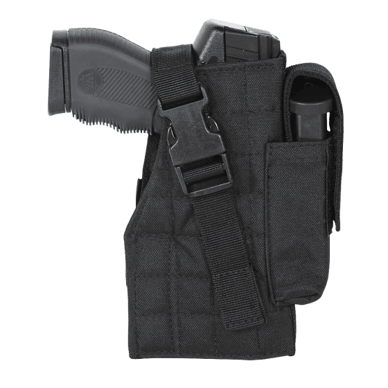 Voodoo Tactical Molle Holster with attached Magazine Pouch 25-0029 - Black, Right