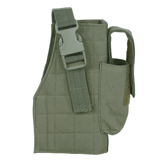 Voodoo Tactical Molle Holster with attached Magazine Pouch 25-0029 - Black, Left