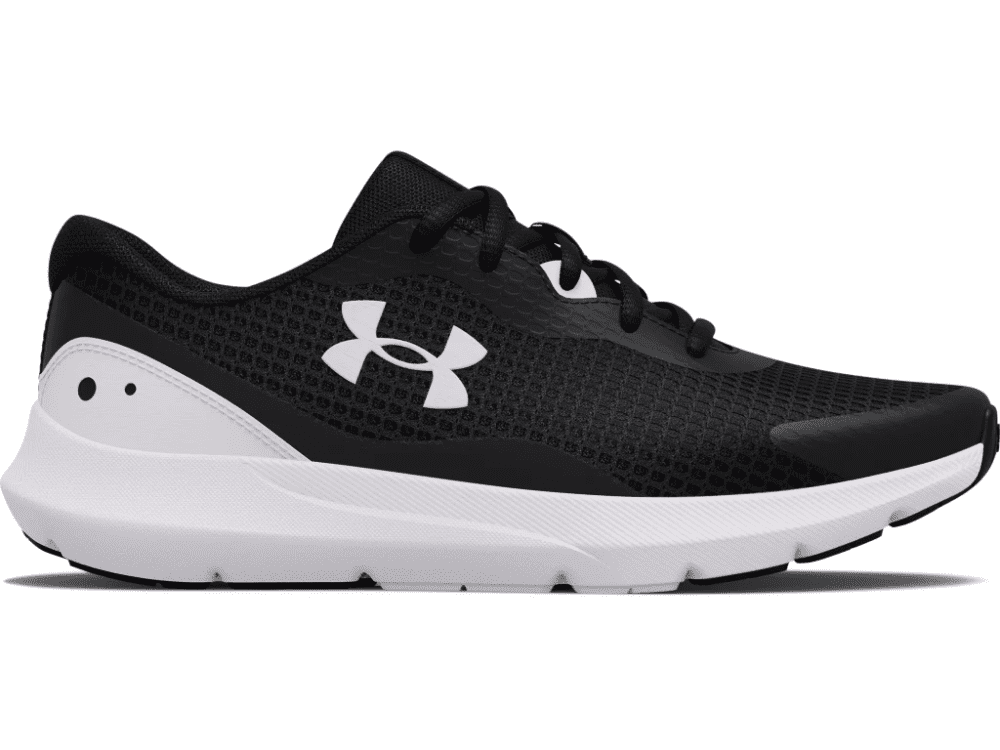 Under Armour Women's Surge 3 Running Shoes - Black/White, 10.5