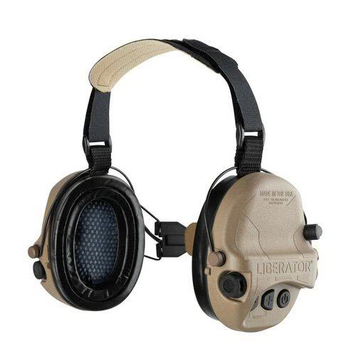 Safariland TCI Liberator HP Hearing Protection Headset - FDE Brown, Behind the Head Suspension
