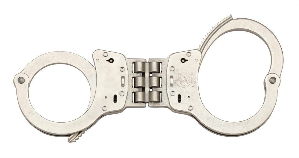 Smith & Wesson Model 300 Hinged Handcuffs - Blue or Nickel - Tactical &amp; Duty Gear