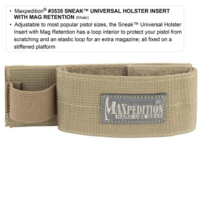 Maxpedition Sneak Universal Holster Insert with Mag Retention - Tactical & Duty Gear