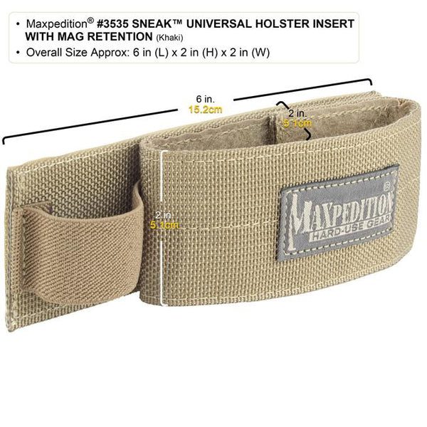 Maxpedition Sneak Universal Holster Insert with Mag Retention - Tactical &amp; Duty Gear