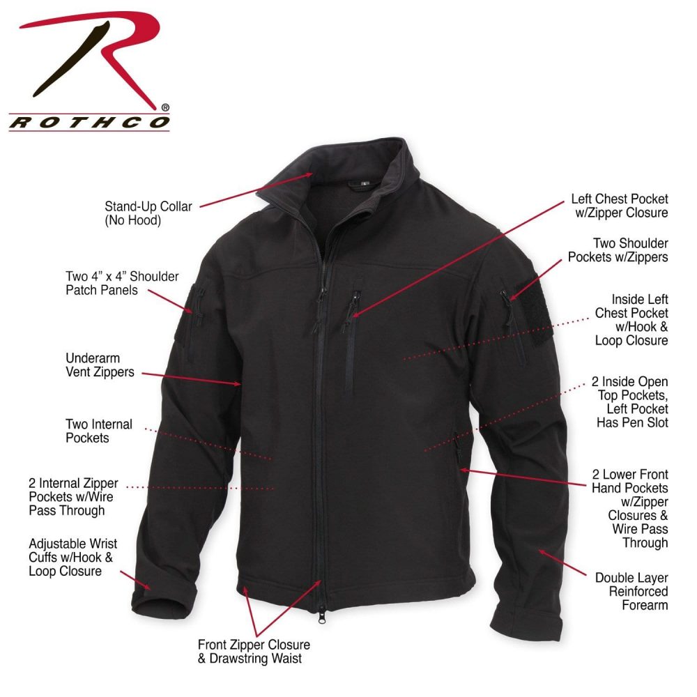Rothco 3577 Stealth Ops Softshell Tactical Jacket - Softshell Jackets