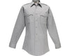 Flying Cross Duro Poplin Poly/Cotton Men's Long Sleeve Uniform Shirt with Sewn-In Creases 35W54 - Nickel Gray, 19-19.5 x 34