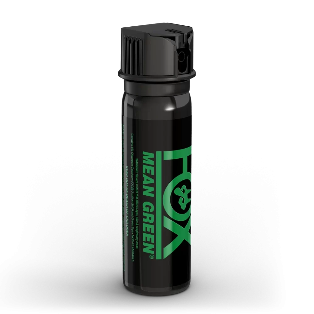 Fox Labs International Mean Green Defense Spray 3oz., 6% OC, Flip Top, Medium Cone Fog Spray Pattern 36MGC - Tactical & Duty Gear