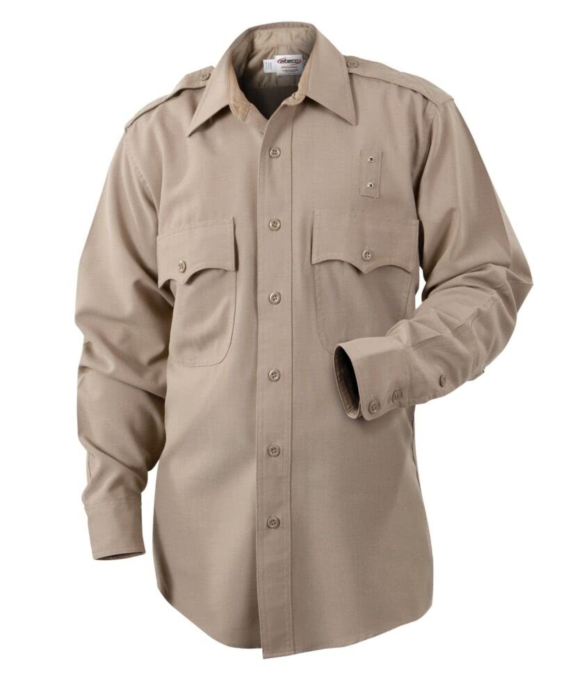 Elbeco LA County Sheriff and CHP Long Sleeve Heavyweight Poly/Wool Shirt 436N - Clothing & Accessories