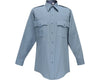 Flying Cross Deluxe Tropical 65% Poly/35% Rayon Long Sleeve Uniform Shirt with Pleated Pockets 45W66 - French Blue, 22-22.5 x 36-37