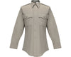 Flying Cross Deluxe Tropical 65% Poly/35% Rayon Long Sleeve Uniform Shirt with Pleated Pockets 45W66 - Nickel Gray, 15 x 32-33