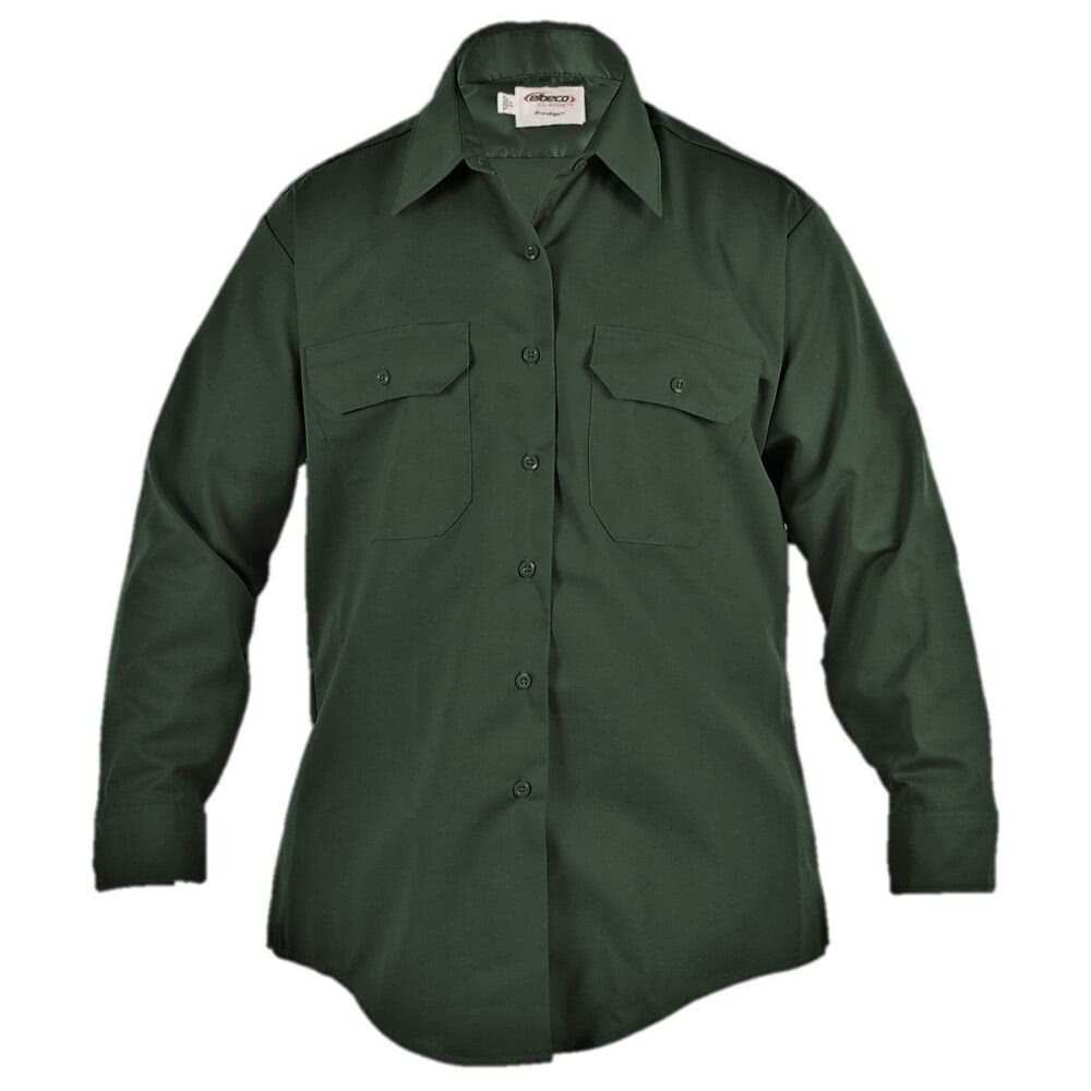 Elbeco Women's LA County Sheriff 65/35 Poly/Cotton Twill Long Sleeve Shirt - Forest Green, 30