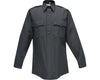 Flying Cross Deluxe Tropical 65% Poly/35% Rayon Men's Long Sleeve Uniform Shirt 46W66 - Black, 20-20.5 x 32-33