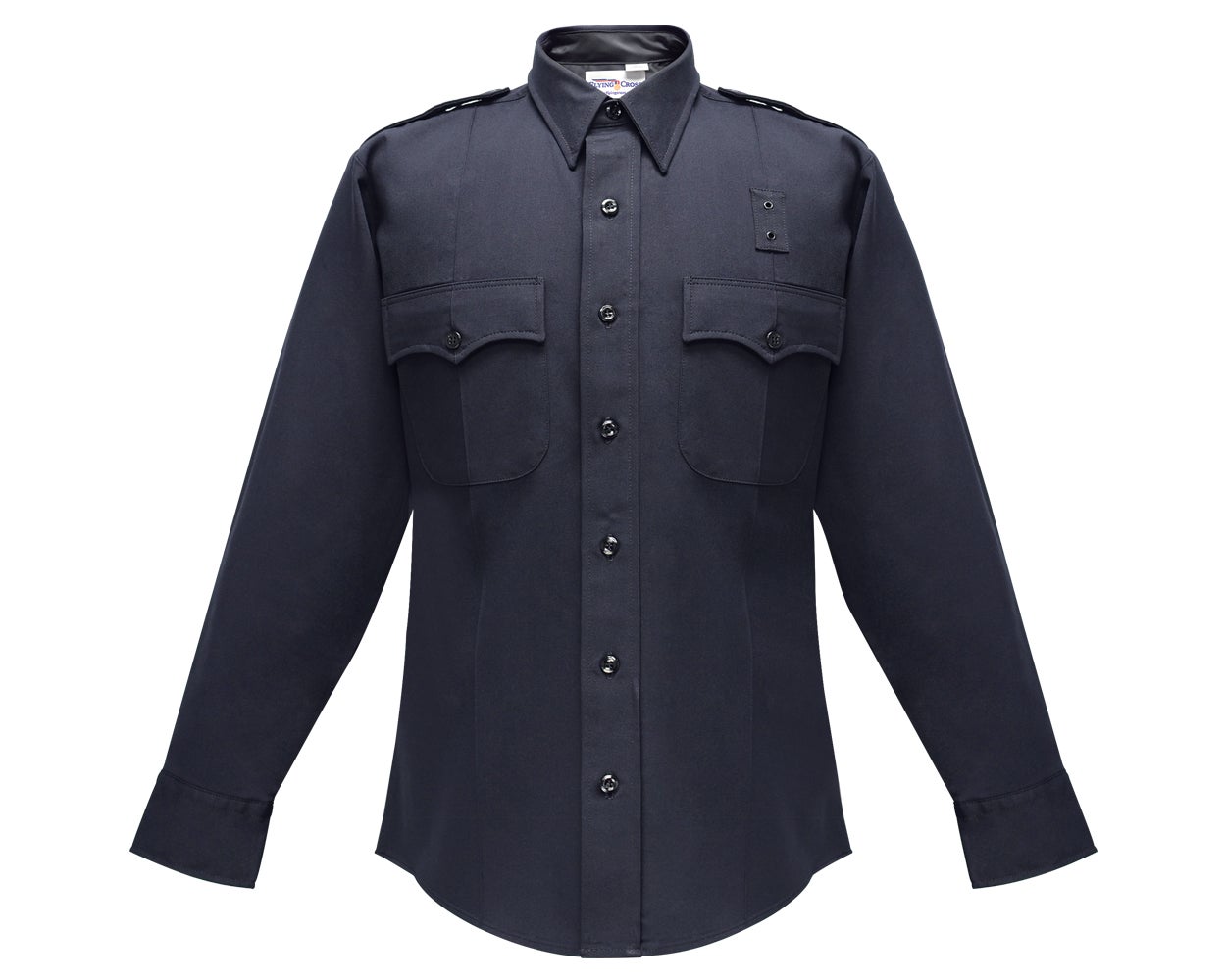Flying Cross Deluxe Tactical 68% Poly/30% Rayon/2% Lycra Men's Long Sleeve Uniform Shirt with Com Ports - LAPD Navy 48W39 - Newest Products