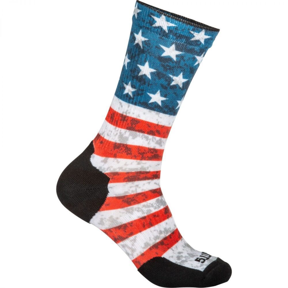 5.11 Tactical Sock And Awe Crew American Flag Socks 10041AB - Clothing & Accessories