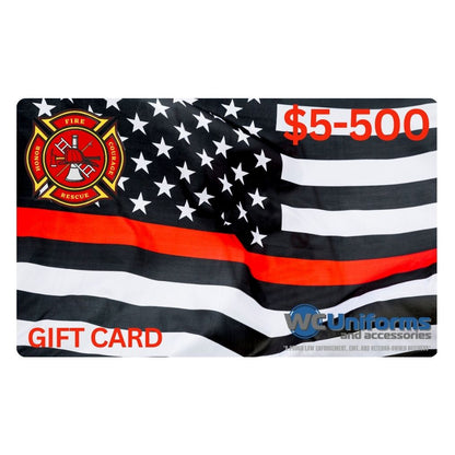 Fire Department Thin Red Line Flag Gift Card $5-$500 - Gift Cards