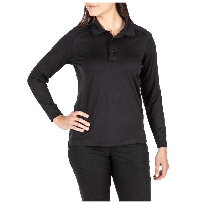 5.11 Tactical Women's Performance Long Sleeve Polo 62408 - Black, L