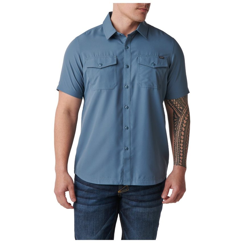5.11 Tactical Marksman Short Sleeve Shirt UPF 50+ 71208 - Grey Blue, 2XL