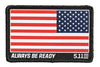 5.11 Tactical Reverse USA Flag Woven Patch 81293 - Red