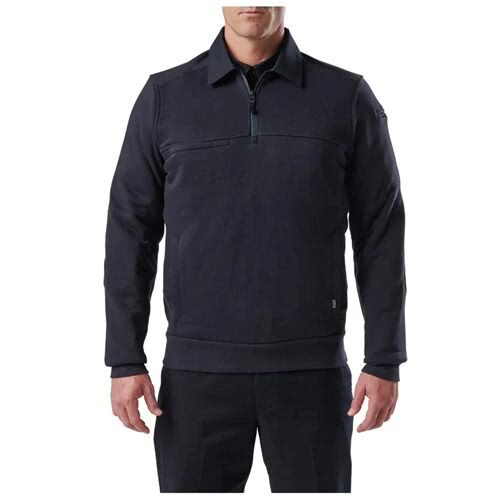 Straight-on front view of the 5.11 Canvas 2.0 job shirt with fold-down collar and rib hem