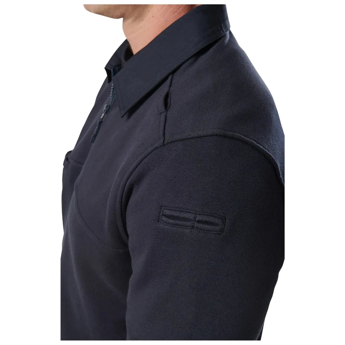 Left sleeve pen pocket and shoulder mic pocket on the 5.11 Canvas 2.0 job shirt