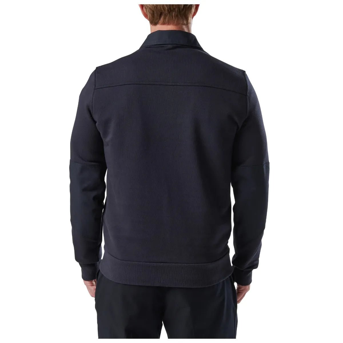 Back view of the 5.11 Job Shirt with Canvas 2.0 showing the yoke seam and rib waistband