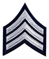 Sergeant Chevron Patch &#8211; White on Navy Blue (Pair) - Chevron Patches