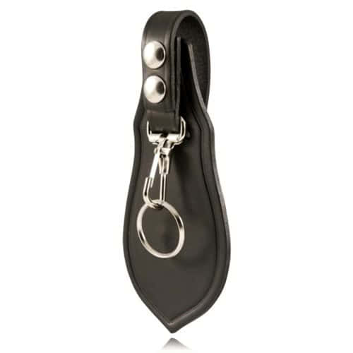 Boston Leather Key Holder With Protective Flap - Plain, Nickel