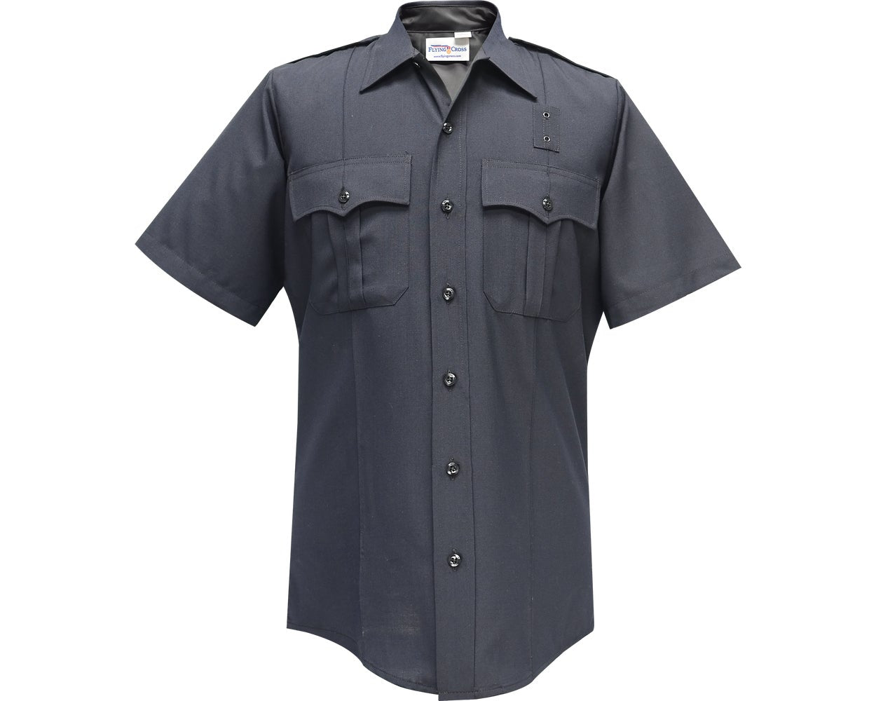 Flying Cross Justice 75% Poly/25% Wool Short Sleeve Uniform Shirt with Zipper - LAPD Navy 57R84Z - Newest Products