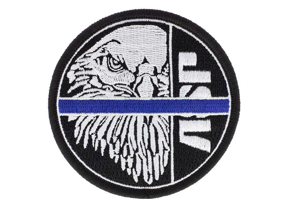 ASP Blue Line Patches - White, Iron On
