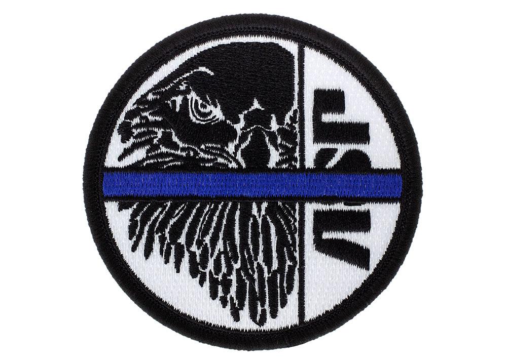 ASP Blue Line Patches - Black/White, Iron On