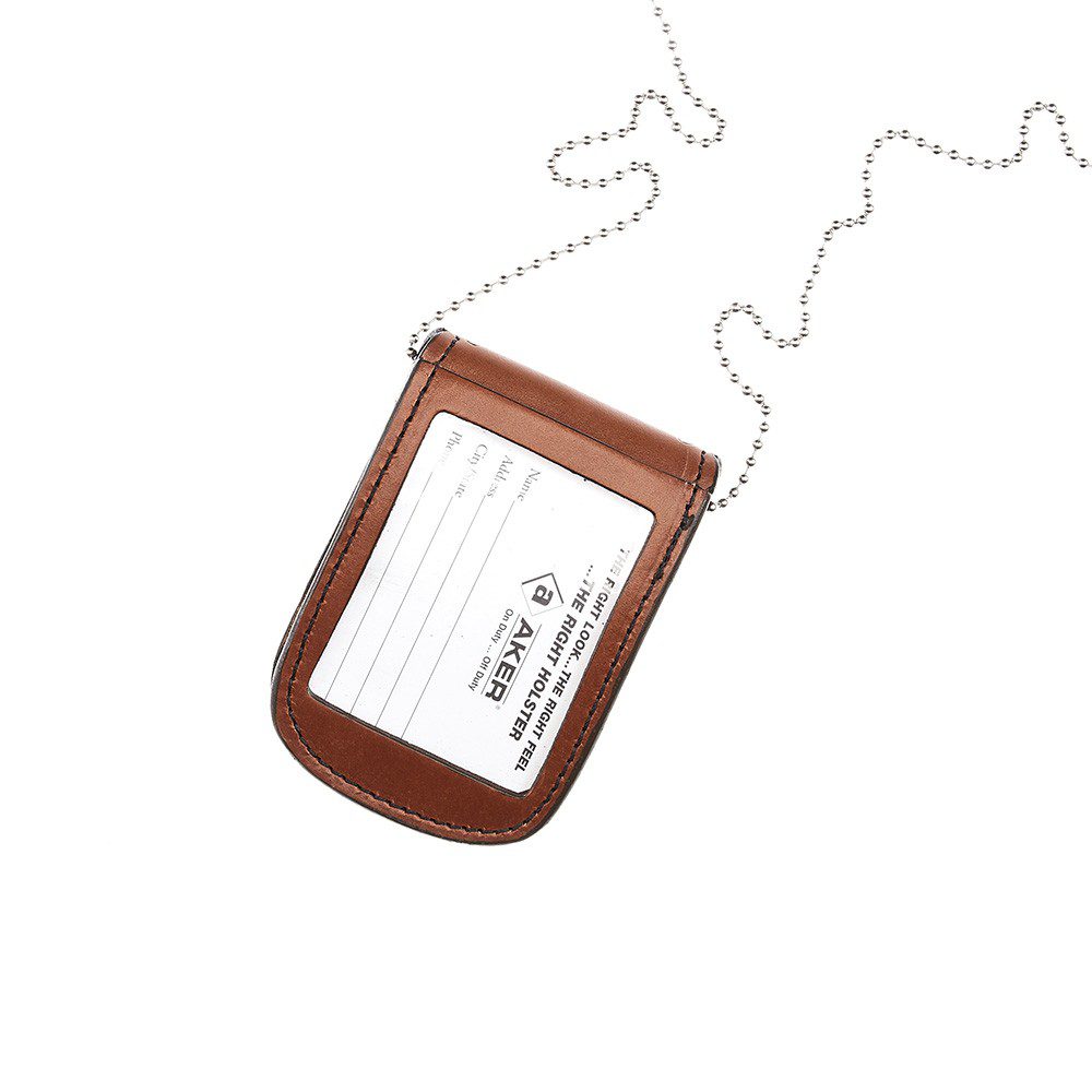 Aker Leather Neck Badge and ID Holder 597 - Tan