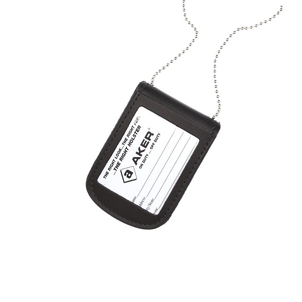 Aker Leather Neck Badge and ID Holder 597 - Tan