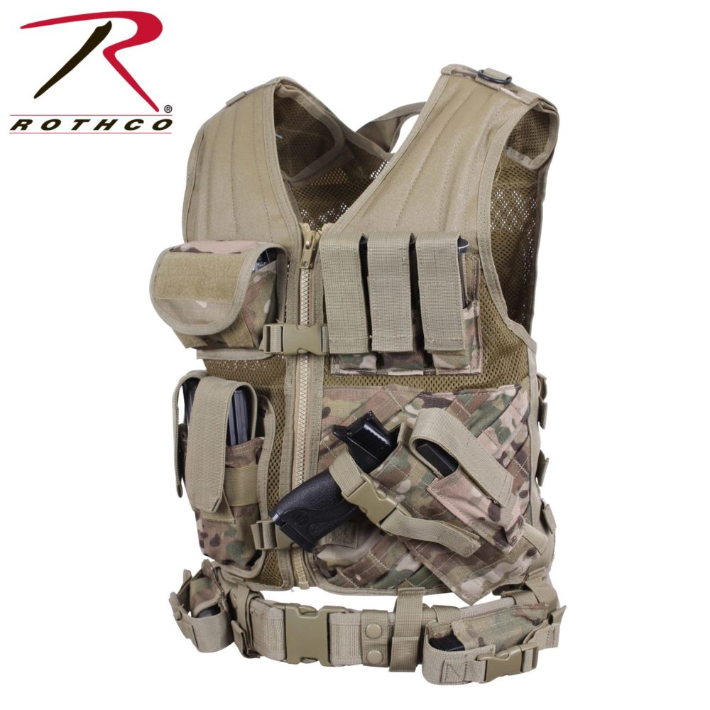 Rothco Cross-Draw MOLLE Multicam Tactical Vest 6384 - Tactical Vests