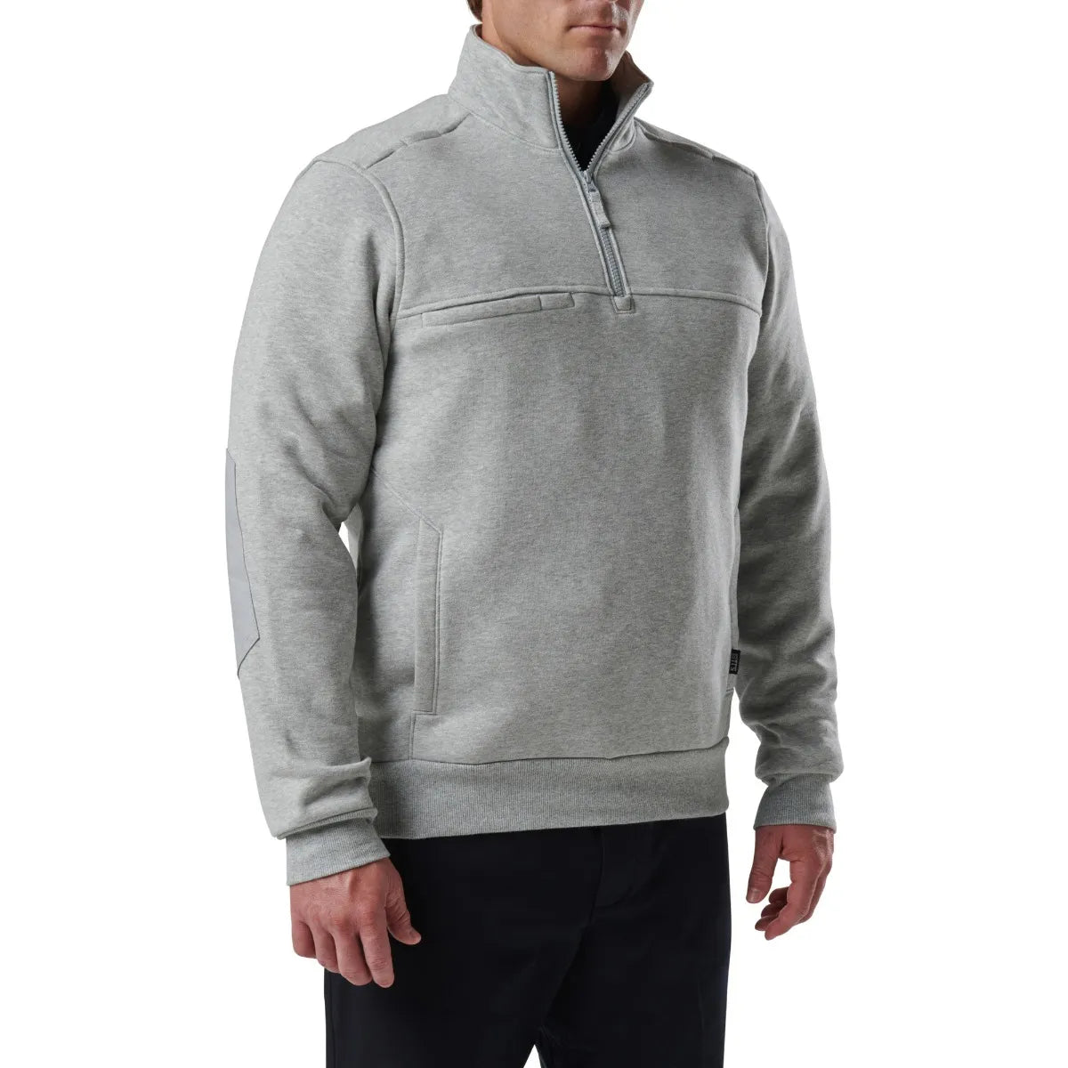 5.11 Tactical Job Shirt 1/4 Zip 2.0 in grey, featuring a durable design and convenient pockets for utility and comfort.