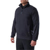 5.11 Tactical Job Shirt 1/4 Zip 2.0 in black, showcasing durable fleece and practical design features for utility and comfort.