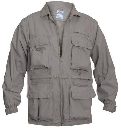 Rothco 7590 Convertible Safari Jacket with Zip-Off Sleeves (Khaki) - Clothing &amp; Accessories