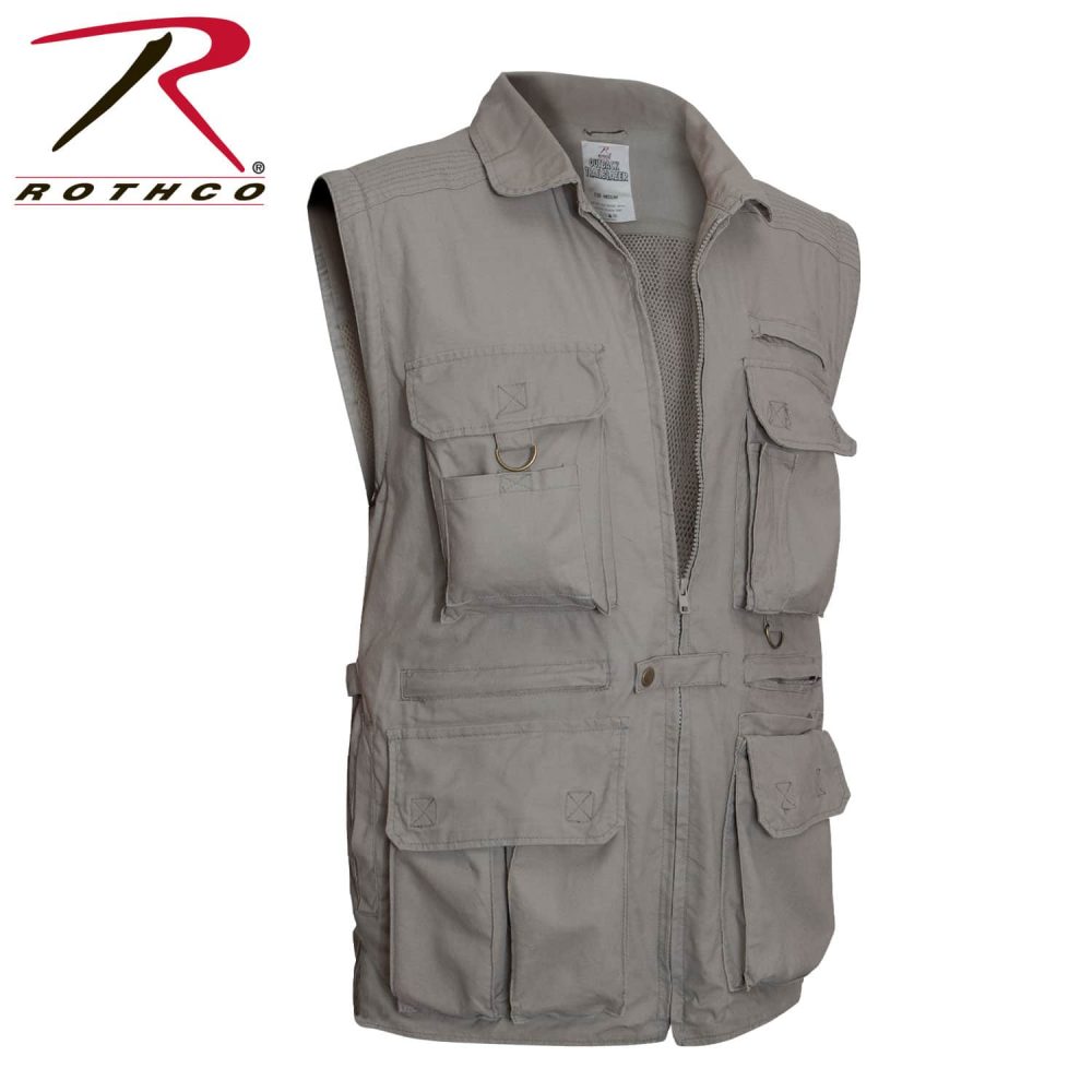 Rothco 7590 Convertible Safari Jacket with Zip-Off Sleeves (Khaki) - Clothing &amp; Accessories
