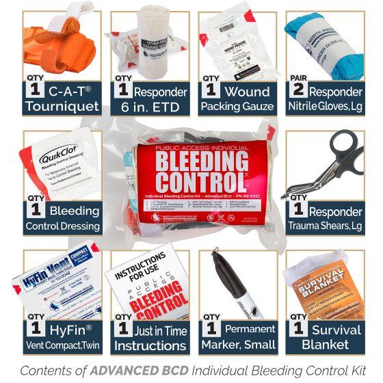 North American Rescue Individual Bleeding Control Kit - ADVANCED BCD - Vacuum Sealed 80-0522 - Newest Products
