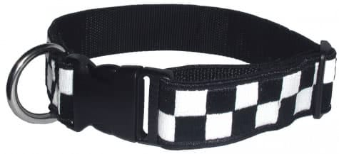 Boston Leather 1 1/2 Decorative Embroidered Collar - Navy/White