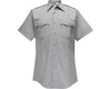 Flying Cross Duro Poplin 65% Poly/35% Cotton Men's Short Sleeve Uniform Shirt with Sewn-In Creases 85R54 - Nickel Gray, 19-19.5