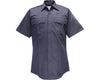 Flying Cross Duro Poplin 65% Poly/35% Cotton Men's Short Sleeve Uniform Shirt with Sewn-In Creases 85R54 - Midnight Navy, 22-22.5