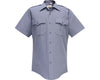 Flying Cross Command 100% Polyester Men's Short Sleeve Uniform Shirt with Zipper 85R77Z/87R78Z - French Blue, 19-19.5