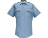 Flying Cross Command 100% Polyester Men's Short Sleeve Uniform Shirt with Zipper 85R77Z/87R78Z - Brilliant Blue, 21-21.5