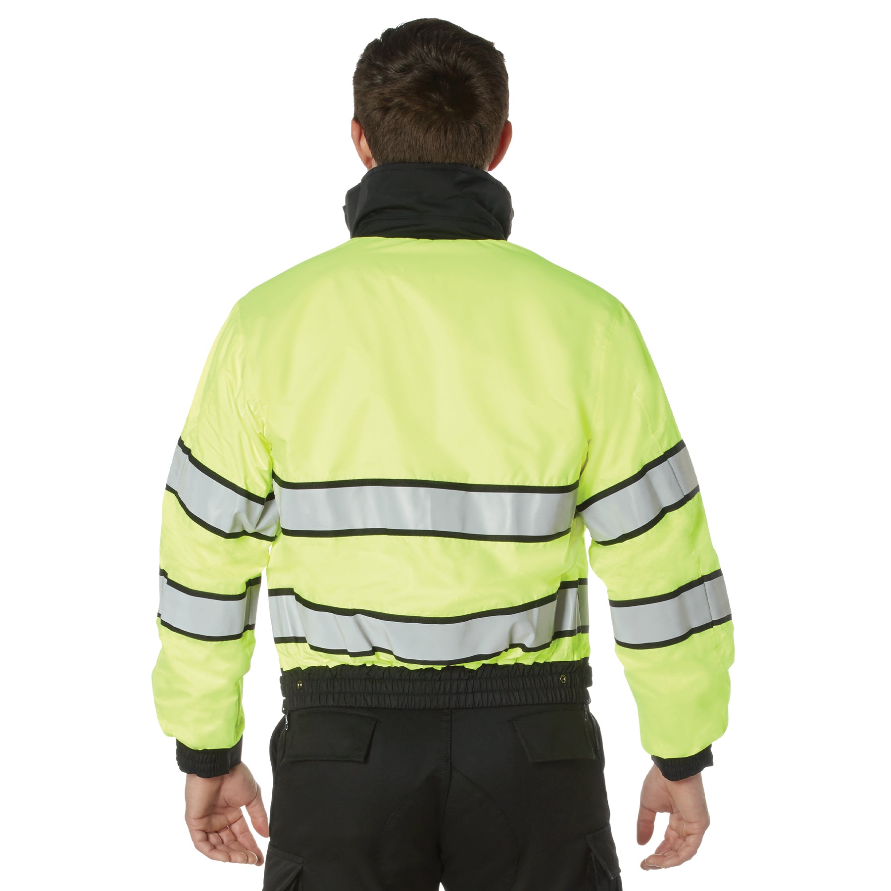 Rothco 8720: Dual-Sided Hi-Viz Yellow & Classic Black Reversible Uniform Jacket - Clothing & Accessories