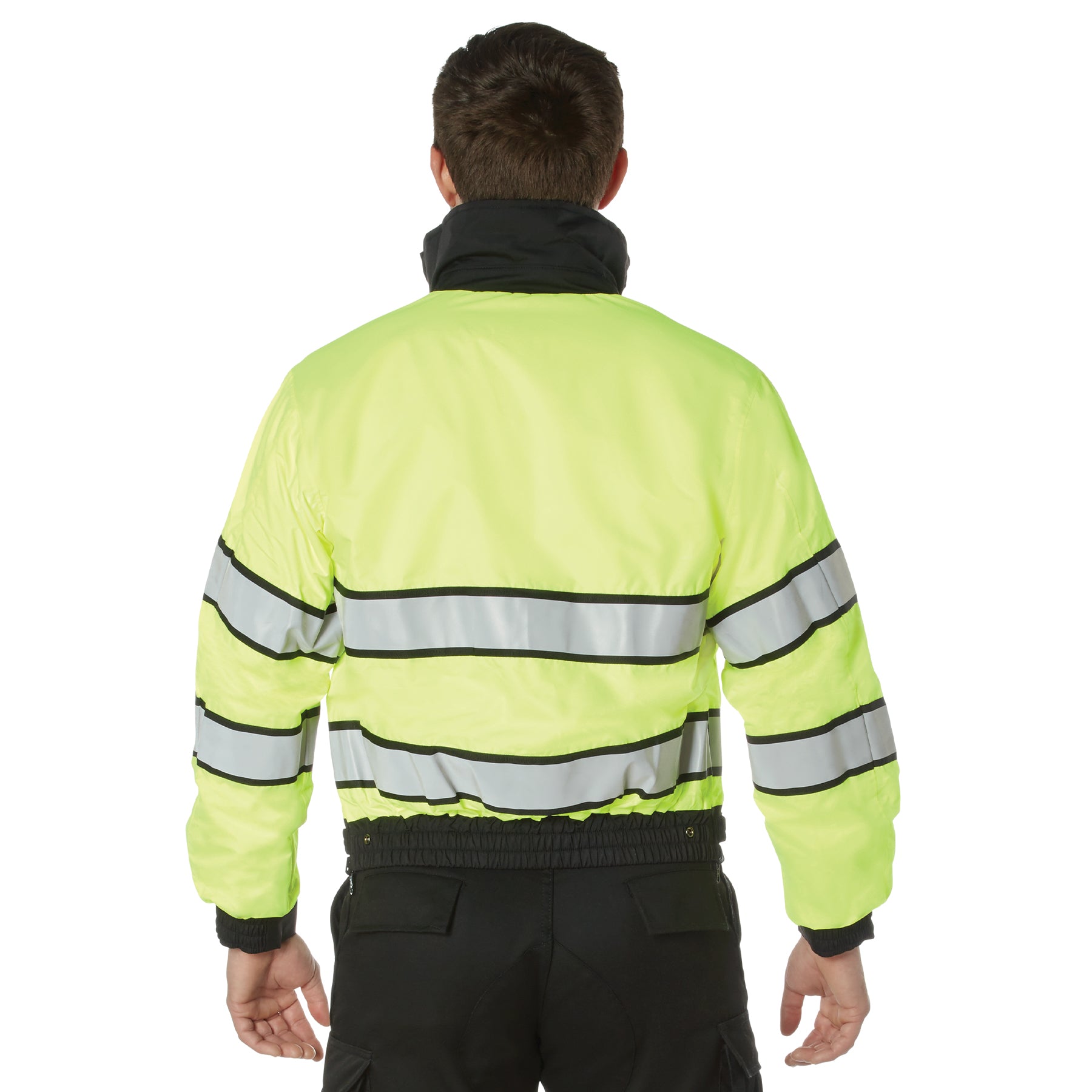 Rothco 8720: Dual-Sided Hi-Viz Yellow & Classic Black Reversible Uniform Jacket - Clothing &amp; Accessories