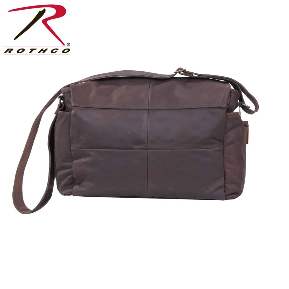Rothco Brown Leather Classic Messenger Bag - Tactical & Duty Gear