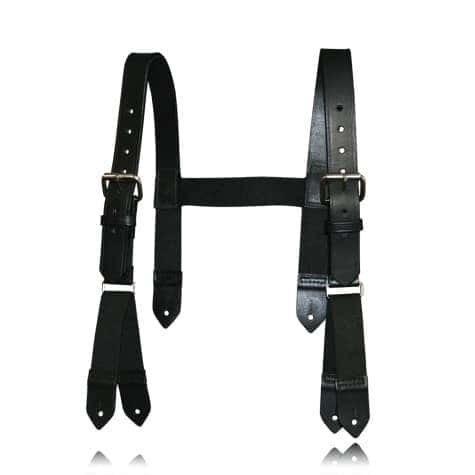 Boston Leather Firefighter's H-Back Suspenders Button Attachment - Clothing & Accessories