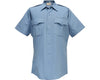Flying Cross Deluxe Tropical 65% Poly/35% Rayon Men's Short Sleeve Uniform Shirt with Pleated Pockets 95R66/97R66 - Medium Blue, 4XL